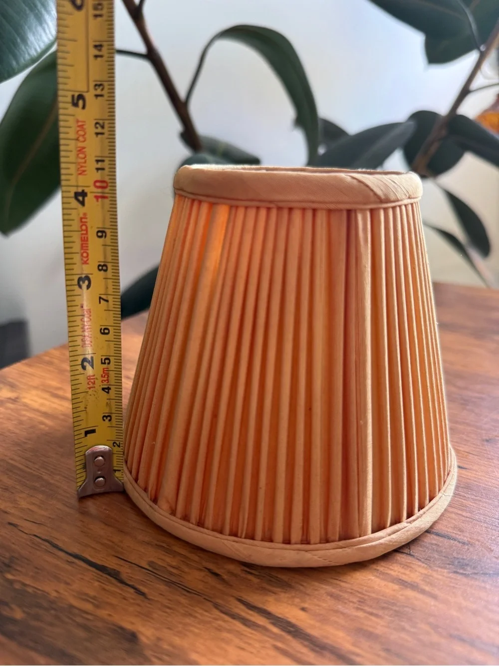 Orange Pleated Fabric Lamp Shade - Unbranded